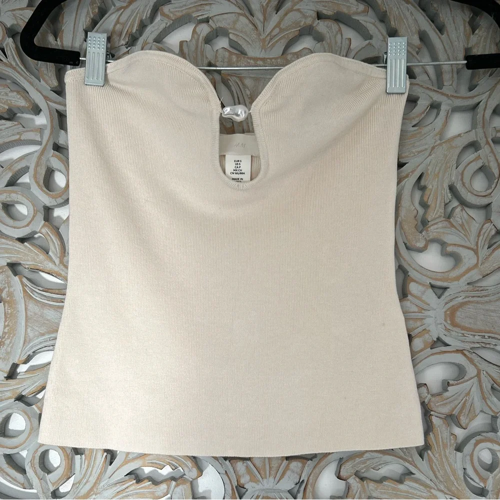 H&M BEAD-DETAIL TUBE TOP Size Small - Picture 4 of 8